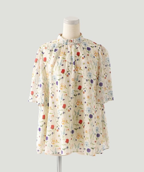 ブラウス シャツ スリットスリーブ ブラウス Made with Liberty Fabric HUIT レディース