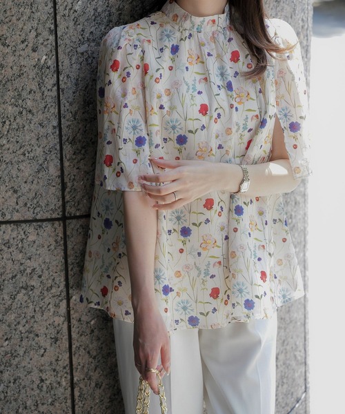 HUIT bouquet ブラウス シャツ スリットスリーブ Made with