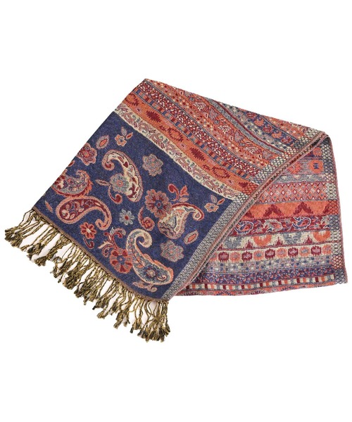 marai（マーライ） ストール マフラー ペイズリー総柄 ジャガード刺繍