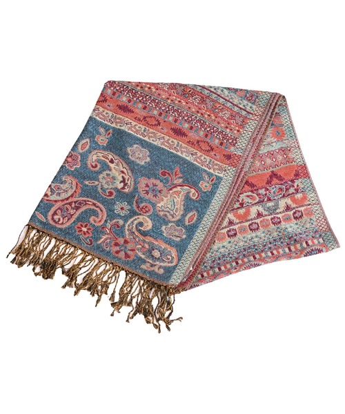 marai（マーライ） ストール マフラー ペイズリー総柄 ジャガード刺繍