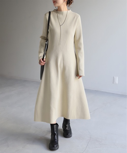 Aラインワンピース 小さいサイズ】ラッセルメッシュAラインワンピース | HIROKO