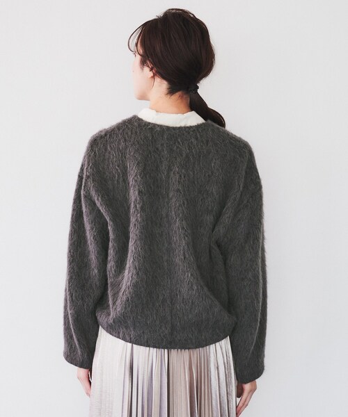 ✨美品✨ゆったり ミラーオブ シンゾーン アルパカ カーディガン ショールカラー UNTITLED カーディガン 「前ホックあり/毛足感」アルパカ