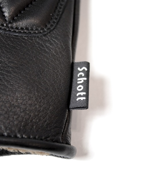 未使用Schott NYC WINTER LEATHER GLOVE BLACK Schott N.Y.C 手袋 SCHOTT-WINTER ZIP GLOVE メンズ レディース