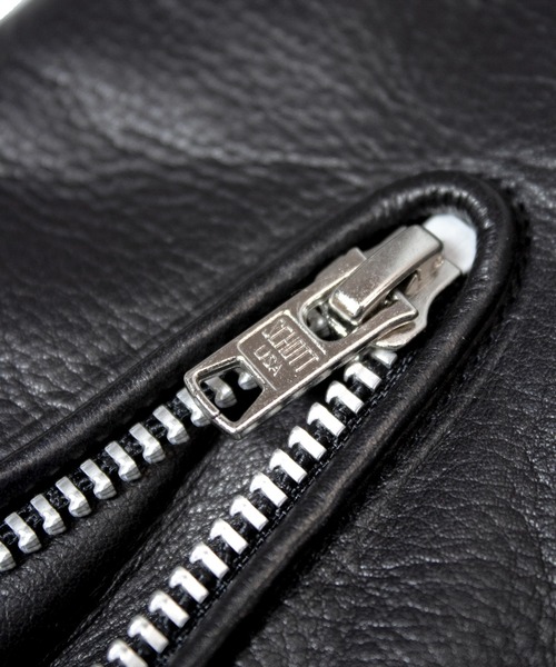 未使用Schott NYC WINTER LEATHER GLOVE BLACK Schott N.Y.C 手袋 SCHOTT-WINTER ZIP GLOVE メンズ レディース