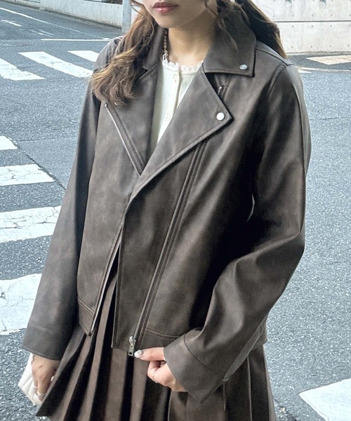 AS KNOW AS ★羊革ライダースジャケット　2WAY★Lサイズ AS KNOW レザージャケット ライダース レギュラー フェイク