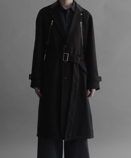美品■MEN'S TENORAS アンゴラ混 チェスターコート　ブラック Perfect Suit FActory チェスターコート コート アンゴラ混