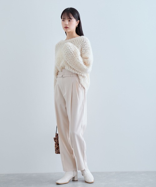 【美品】ホワイトマウンテニアリング/メッシュテープテーパードパンツ/ボンテージ 美品】ホワイトマウンテニアリング/メッシュテープテーパード