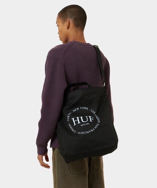 HUF トートバッグ FINE PRINT 2WAY TOTE BAG / ハフ A4 メンズ