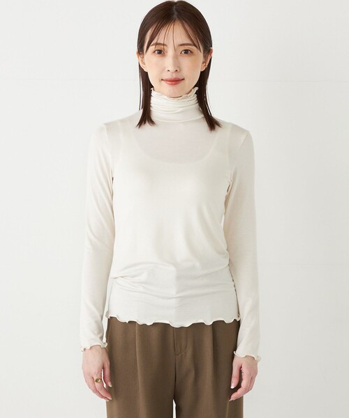 Rencontrant Paris ホワイト タートルネック　ニット　SHIPS SHIPS Colors（シップスカラーズ） tシャツ SHIPS Colors:「手洗い可能