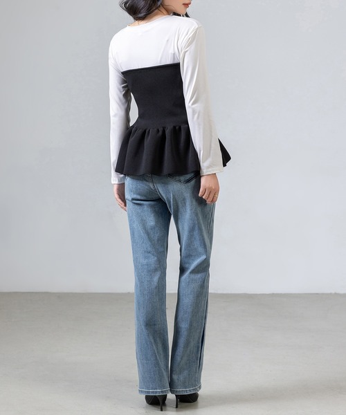 DAY CLOSET チューブトップ ベアトップ レディース 2WAYペプラム切替え