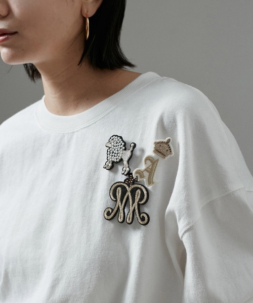 SALON adam et rope' ブローチ 刺繍ワッペンブローチ「A