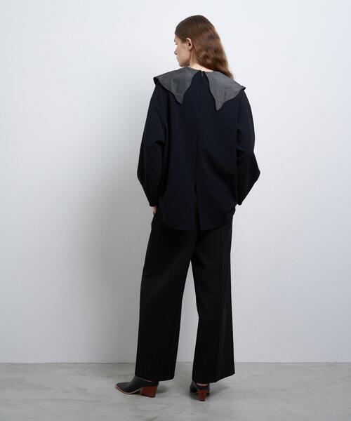 タフタカラーダブルクロスオーバーブラウス|LANVIN en Bleu