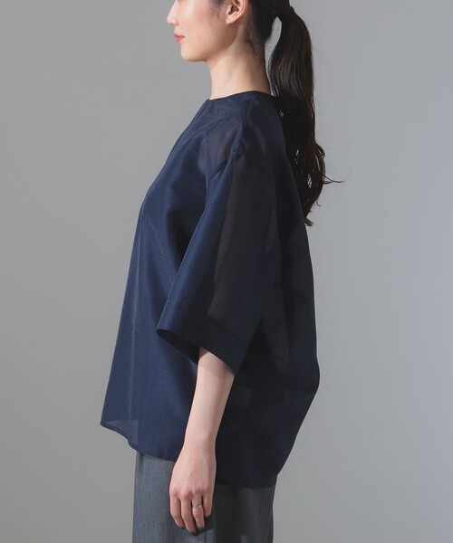 ブラウス シャツ AK+1 / シアーオーガンジー ブラウス「手洗い可」 レディース Demi-Luxe BEAMS ブラウス シャツ AK+1 / シアーオーガンジー