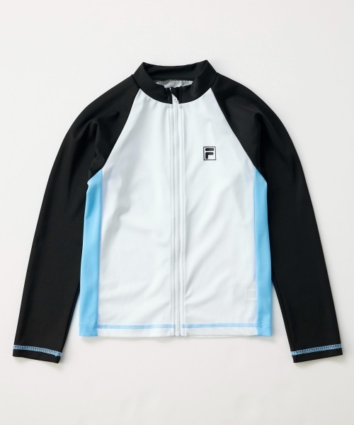 FILA（フィラ） ラッシュガード 「男女兼用」切替え配色長袖ジップラッシュガード キッズ 子供 男の子 女の子 : ZOZOTOWN ...