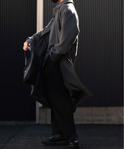 CLEL（クレイル） ステンカラーコート S チャコールグレー メンズ