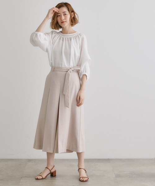 卸し売り購入 新品サッシュベルト付きクロップドパンツ パンツ