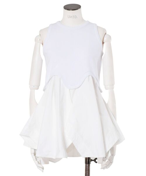 UN3D.タンクトップ ノースリーブ IRREGULAR HEM TT UN3D. タンクトップ ノースリーブ IRREGULAR HEM TT / イ