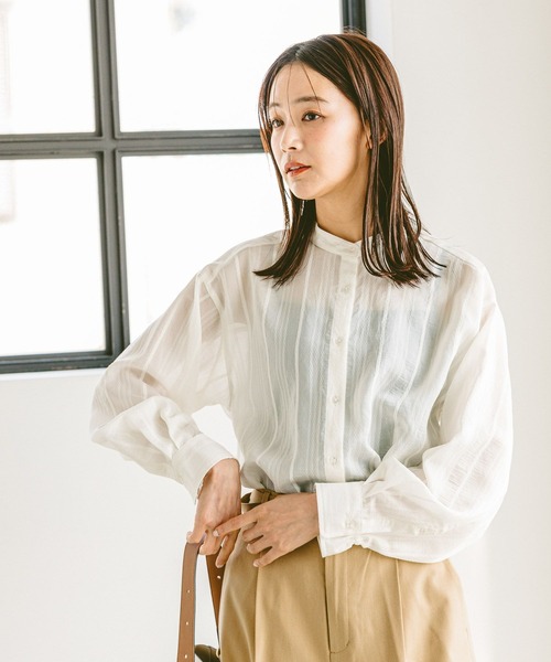 ブラウス シャツ ハリ感レギュラーシャツ / 588158 レディース GLOBAL WORK ブラウス シャツ アソート柄シアーシャツ/288604