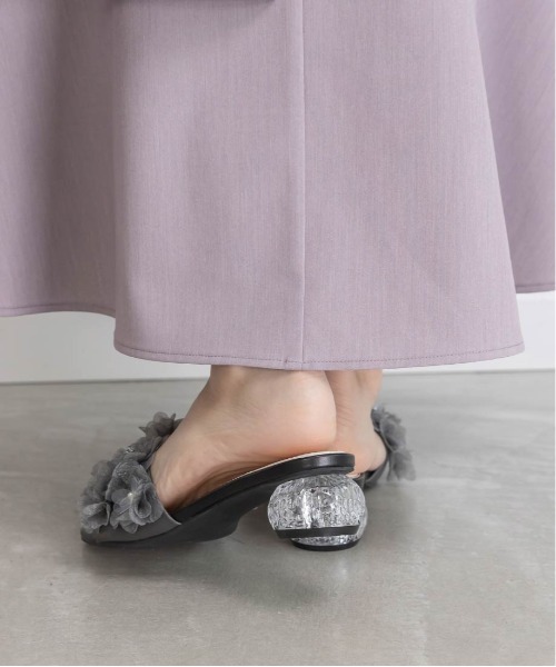 RANDA（ランダ） サンダル シフォンフラワーミュールサンダル