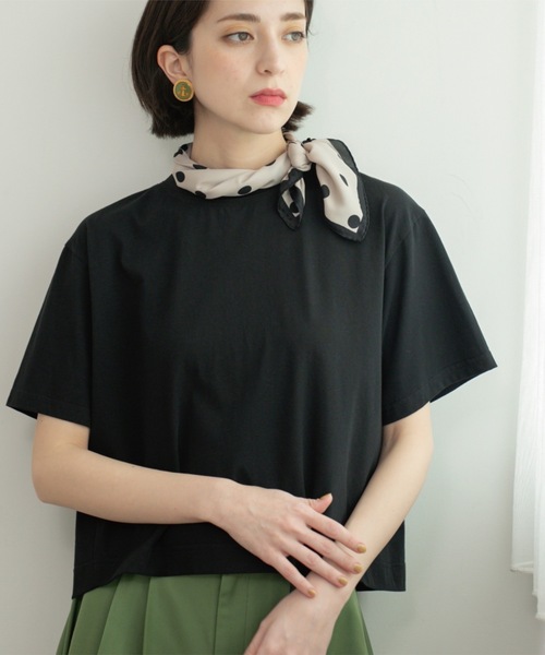 OPAQUE.CLIP tシャツ バックフレアショートTシャツ「洗濯機洗い