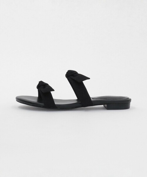 BEAUTY&YOUTH 黒 リボン付きサンダル BEAUTY＆YOUTH UNITED ARROWS サンダル ダブル リボン