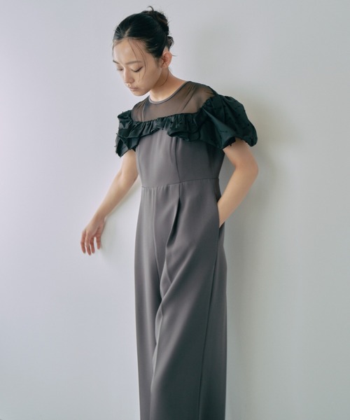 ANDRESD パーティードレス パンツドレス リボンフリル パンツドレス