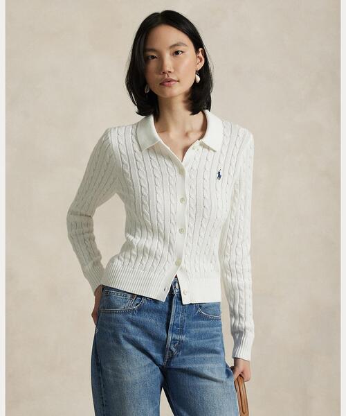 POLO RALPH LAUREN カーディガン ケーブルニット コットン