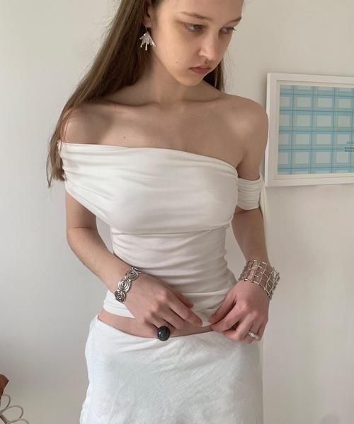 LONSLAN tシャツ 「LONSLAN」アシンメトリーオフショルダートップス