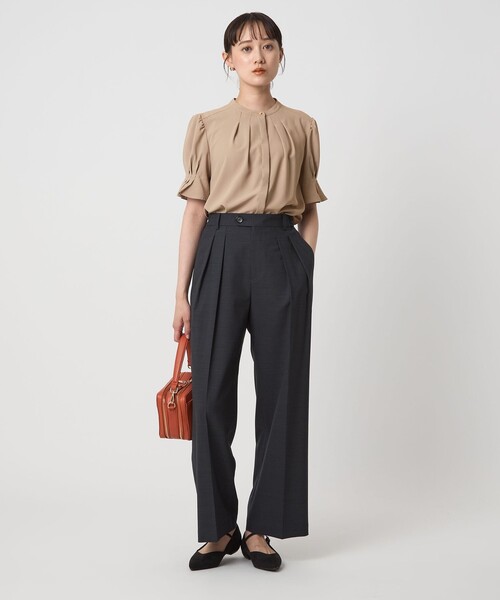 ブラウス シャツ 袖タック ショートスリーブ ブラウス レディース green label relaxing ブラウス シャツ 袖タック ショート