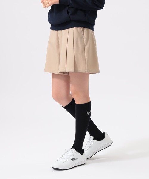 新品 BEAMS GOLF 裏地付き プリーツ キュロット ベージュ BEAMS OUTLET｜ORANGE LABEL / 裏地付き プリーツ キュロット
