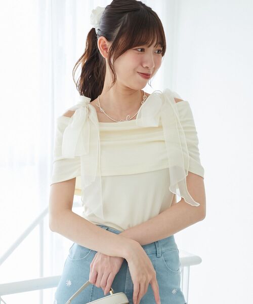 MAJESTIC LEGON（マジェスティックレゴン） tシャツ 肩リボン