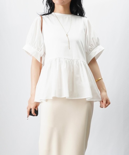 tシャツ LC/LLL 布帛切替ギャザープルオーバー レディース LADY LUCK LUCA tシャツ LC/LLL 布帛切替ギャザープルオーバー