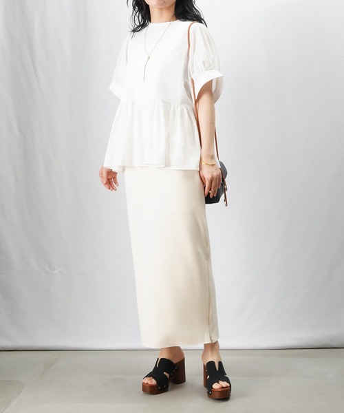 tシャツ LC/LLL 布帛切替ギャザープルオーバー レディース LADY LUCK LUCA tシャツ LC/LLL 布帛切替ギャザープルオーバー