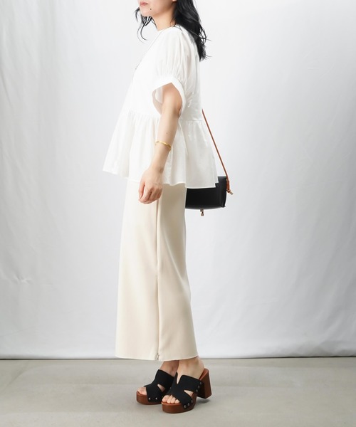LADY LUCK LUCA tシャツ LC/LLL 布帛切替ギャザープルオーバー