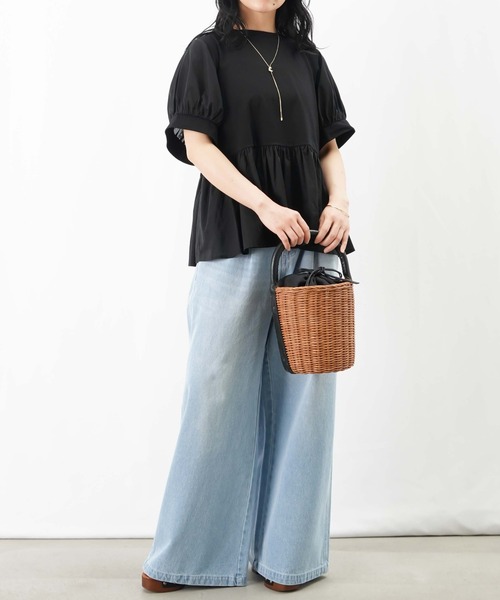 tシャツ LC/LLL 布帛切替ギャザープルオーバー レディース LADY LUCK LUCA tシャツ LC/LLL 布帛切替ギャザープルオーバー