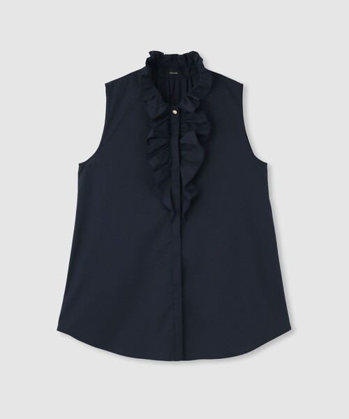 アルアバイル　フロントフリルネックシャツブラウス　25S/S 定価27500円 allureville（アルアバイル） ブラウス シャツ フロントフリルノースリ