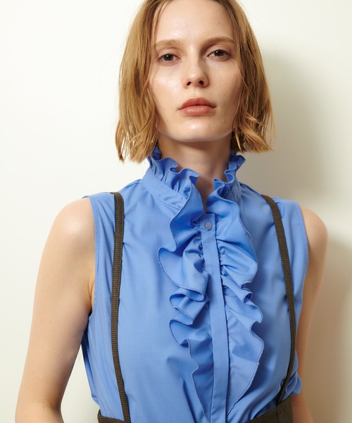 アルアバイル　フロントフリルネックシャツブラウス　25S/S 定価27500円 アルアバイル フロントフリルネックシャツブラウス 25S/S 【公式通販】