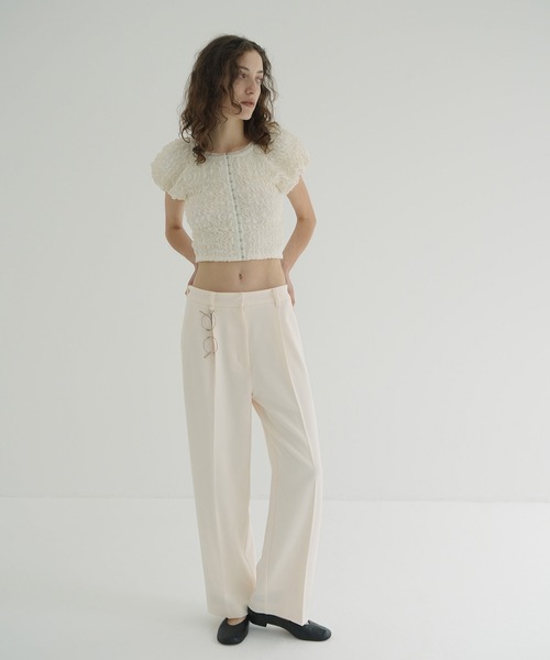 CLANE クラネ　SHIRRING CAMI TOPS IVORY CLANE - SHIRRING CAMI TOPS ORANGE - シャーリングキャミトップス