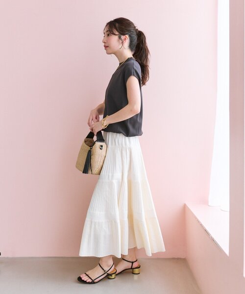 【美品】3段ティアードスカート ピンク 38 ラブティックボンボン La boutique Bonbon（ラブティックボンボン） スカート 「新サイズ登場
