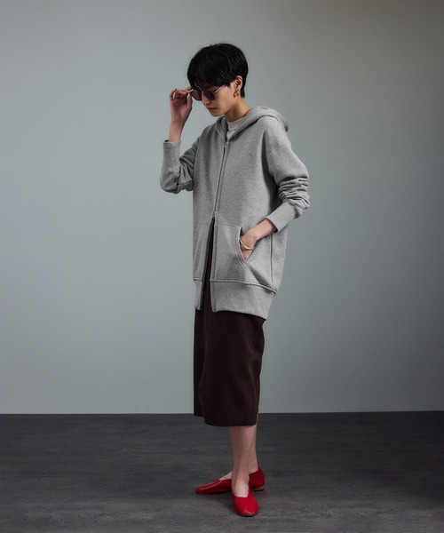 美品✨Americana アメリカーナ　ダブルジップ　パーカー　フーディ　グレー AMERICANA/アメリカーナ】 WIDE FULLZIP HOODIE（パーカー）｜L