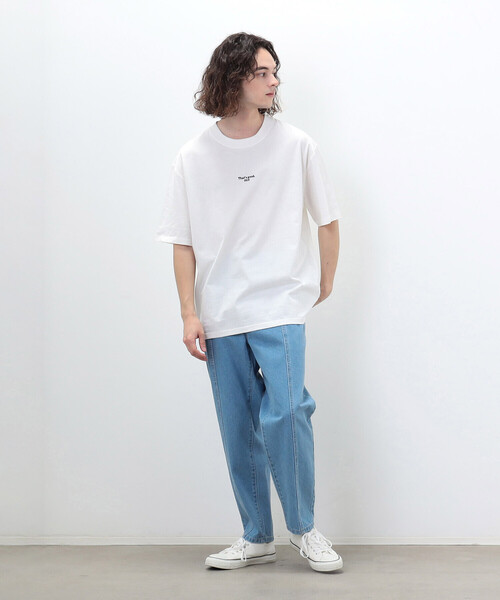 「Purple&Yellow」 半袖Tシャツ MEDIUM ホワイト メンズ