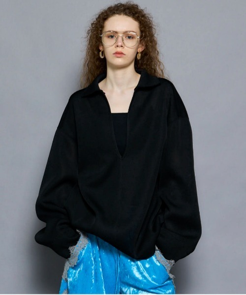 tシャツ 「25AW PRE-ORDER」Sheer Mesh Collar Pullover/シアーメッシュカラープルオーバー「MAISON SPE