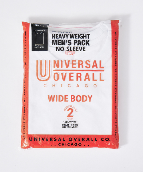 「UNIVERSAL OVERALL」 ノースリーブトップス L ホワイト メンズ
