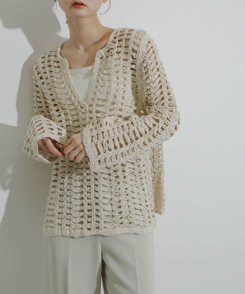 「SENSE OF PLACE by URBAN RESEARCH」 長袖ニット ONE ブラック レディース_画像2