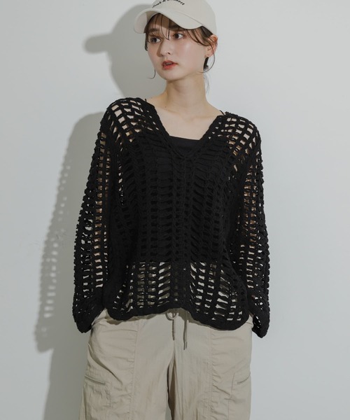 「SENSE OF PLACE by URBAN RESEARCH」 長袖ニット ONE ブラック レディース_画像9