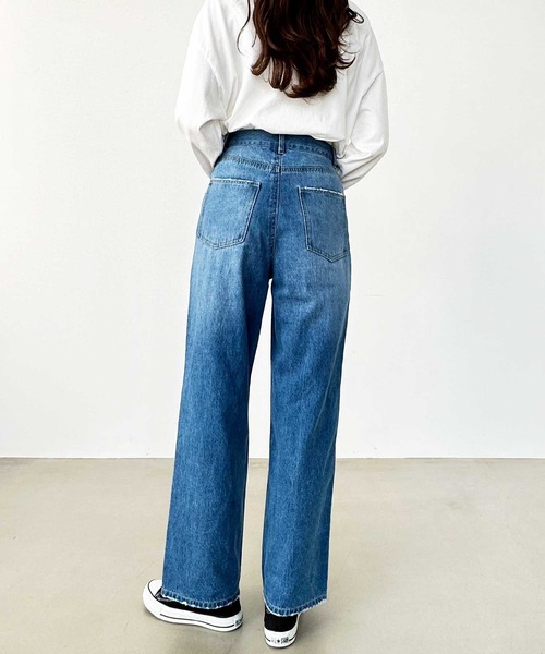 「GeeRA」 加工デニムパンツ LARGE ブルー レディース