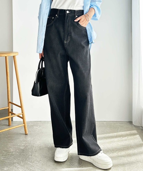 「GeeRA」 加工デニムパンツ LARGE ブルー レディース