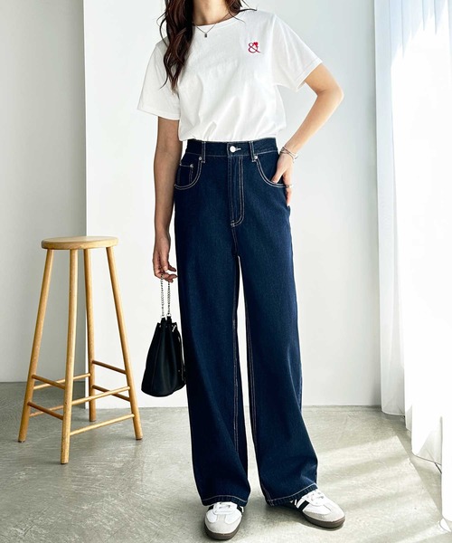 「GeeRA」 加工デニムパンツ LARGE ブルー レディース