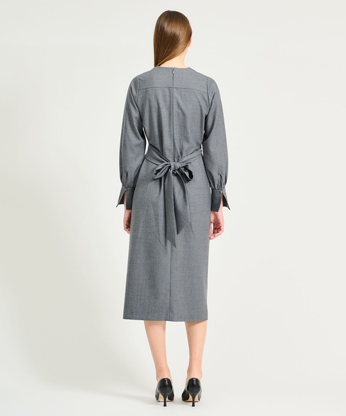 ESTNATION ウエストツイストロングスリーブワンピース 長袖 38 グレー ESTNATION（エストネーション） ワンピース ESTNATION / ウエスト