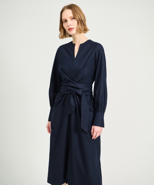 ESTNATION ワンピース / ウエストツイストロングスリーブワンピース